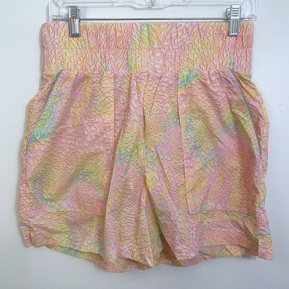 Fabletics Ultra‎ High-Waisted NEW Piped Nylon Short Size Medium Pink Neon Boho - Picture 1 of 5